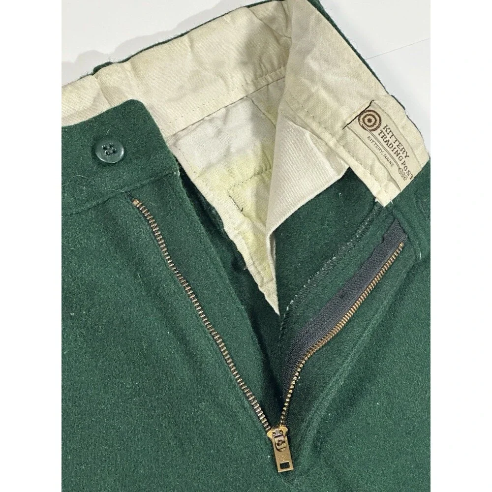Vintage 60s 70s Kittery Trading Post Heavy Wool Hunting Pants Forest Green 30x36